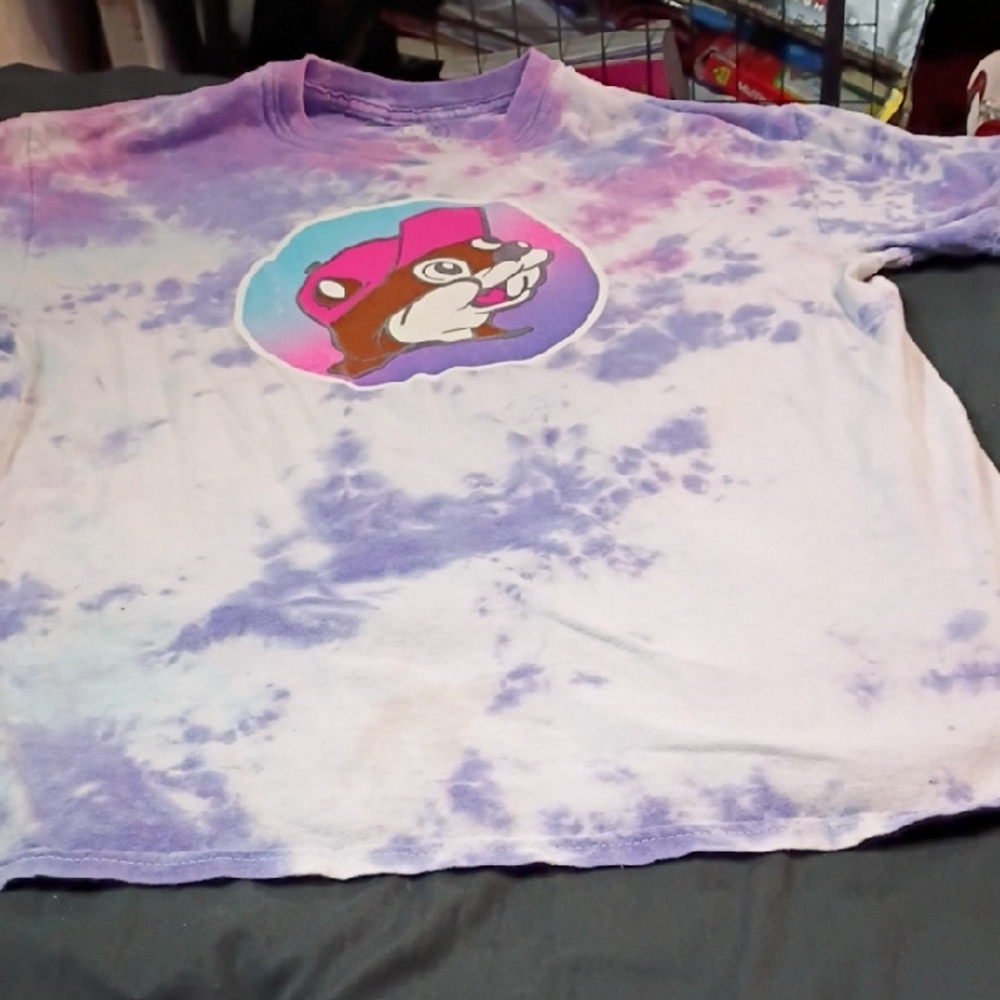 Kids Purple Tie-Dye  Buc-ees Tee